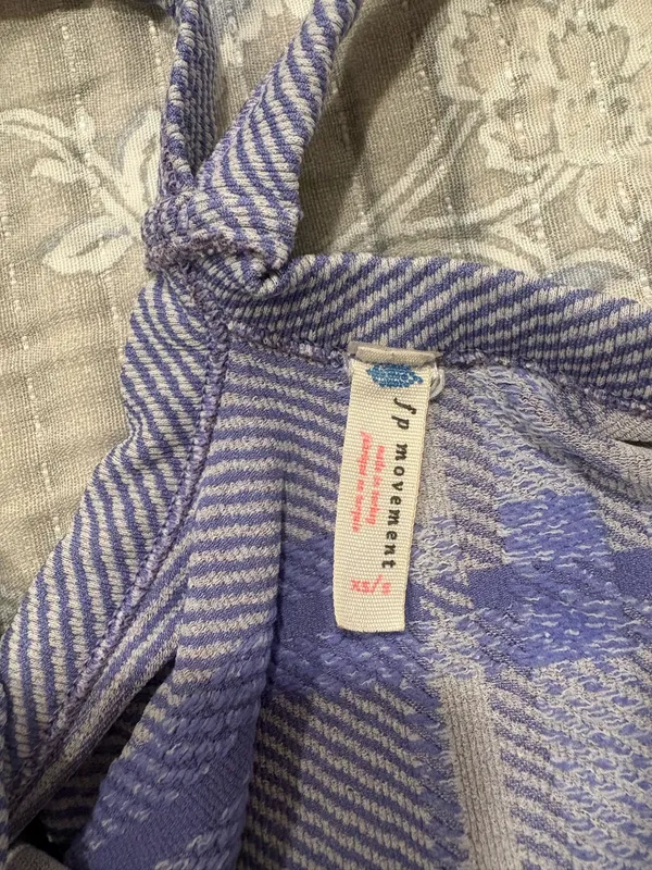 FP Movement by Free People Lavender Plaid Cropped Tank Top - Image 3