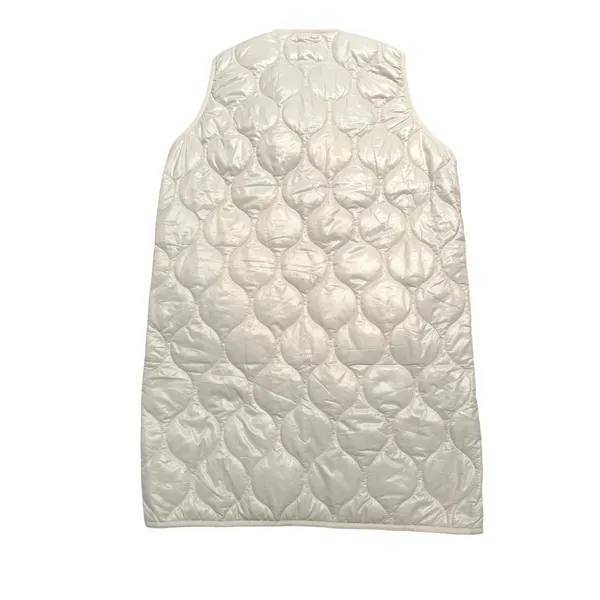 Anthropologie Do Everything in Love Quilted Puffer Vest Women OS Cream Longline - Image 4