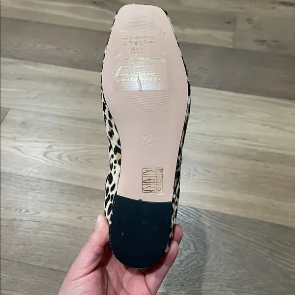 J. Crew Anya Scrunchie Ballet Flats in Calf Hair Size 6 Leopard Print - Image 10