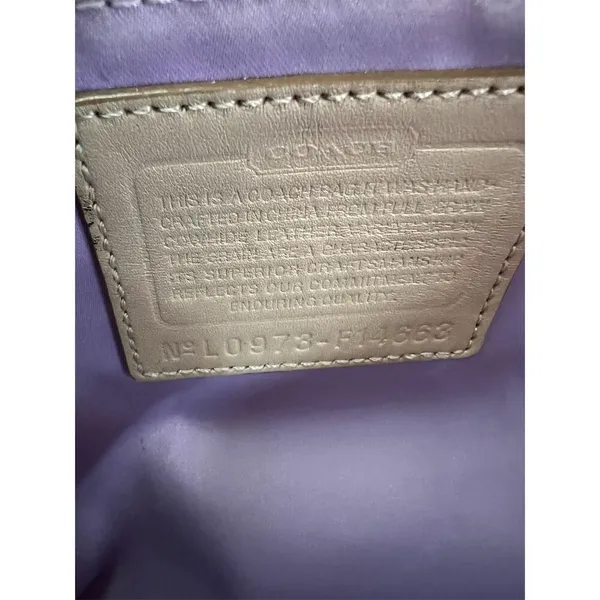 Coach Leah Yellow Shoulder Bag Signature Embossed Design Women's Handbag - Image 3