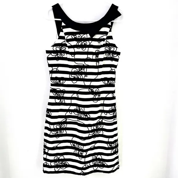 Lilly Pulitzer Swizzle Stripe Phoenix Black White Dress Embroidered - Image 2