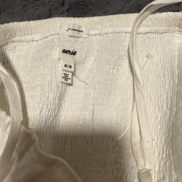 Aerie White Mini Dress Cutout Sides Tie Straps Size Medium - Image 5