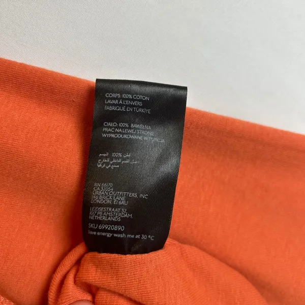Urban Outfitters Eternal Lovers Tiger Long Sleeve Crop‎ Top Orange Large Y2K - Image 5