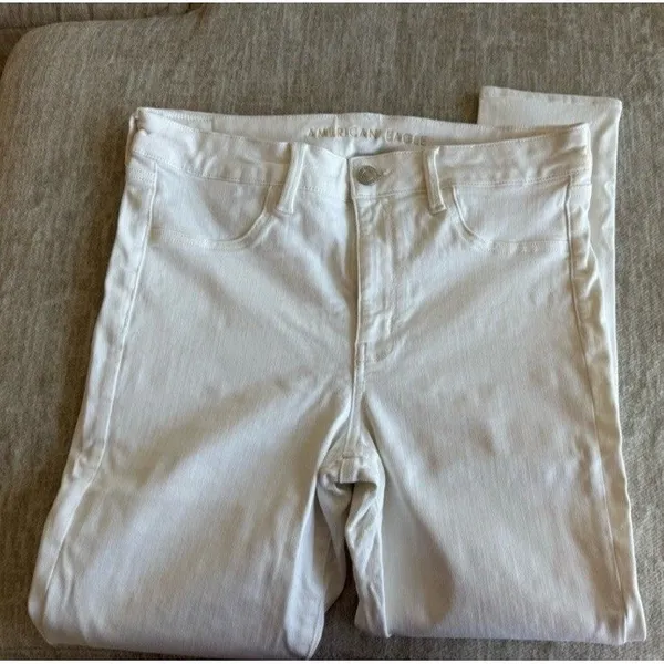 American Eagle Next Level Stretch Women's High Rise Skinny Jeans White 12 Short - Image 3