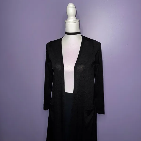 NEW LuLaRoe Long Black Open Front Cardigan - Image 6