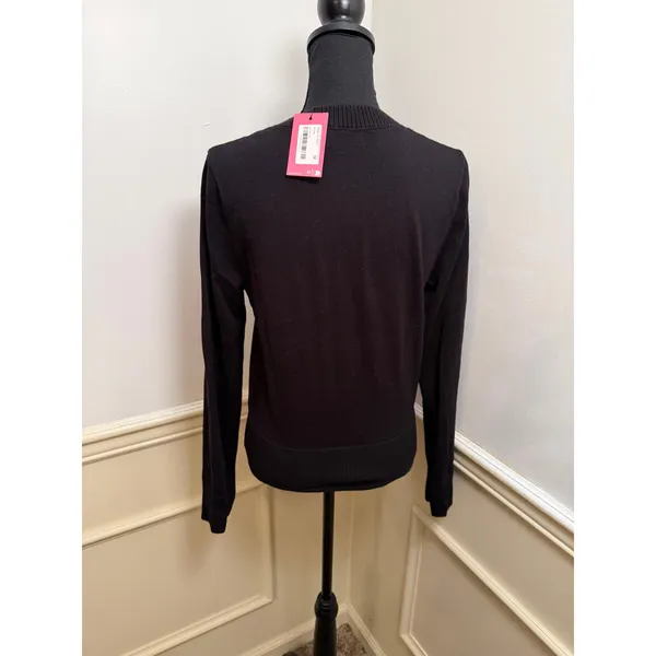 NWT Edikted Hollie Black Cotton Button Up Cardigan Sweater Minimalist Capsule - Image 5