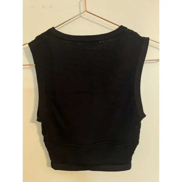 Babaton Aritzia Pointelle Crop Top‎ Size XS Black - Image 8