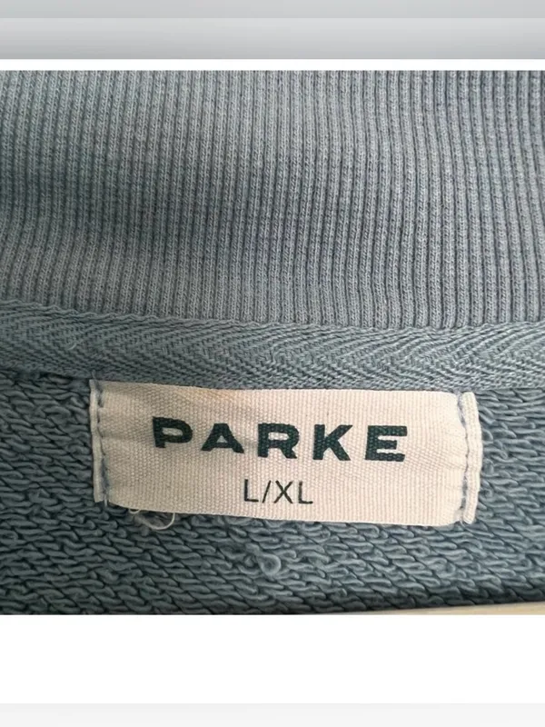 Super Rare Parke Maggie &Emma Heritage Varsity Sweatshirt Sky Blue Size L/XL - Image 4