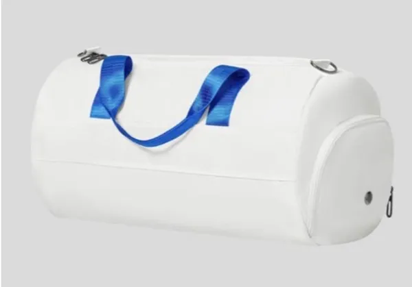 NWT Halara Weekender White & Blue Zipper Gym Duffle Bag with Shoulder Straps - Image 12