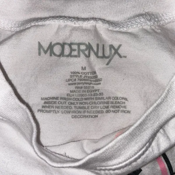 Modernlux Floral Checkered Graphic Crop Top Size Medium White - Image 2