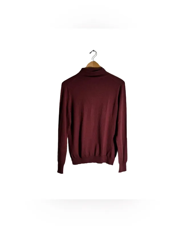 Banana Republic Turtleneck Sweater Women's Large Silk Cashmere Blend Mauve Fall - Image 5