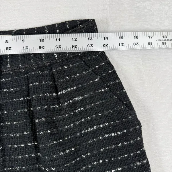 ba&sh Livi Noir Black Striped‎ Metallic Tweed Button Front Mini Skirt Size 1 S - Image 4