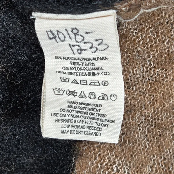 Free People Lulu Rugby Striped Cowl‎ Neck Alpaca Wool Blend Sweater Tan Black S - Image 4
