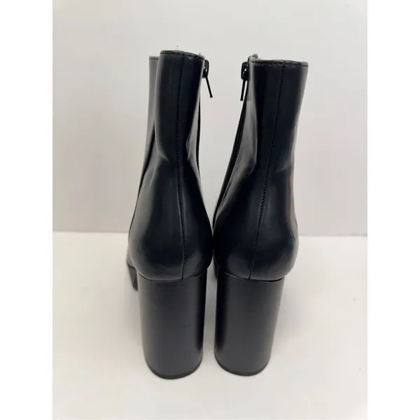 Alfani Boots Size 8.5 Black Almond Toe Faux Leather High Heel Side Zip NEW‎ - Image 5