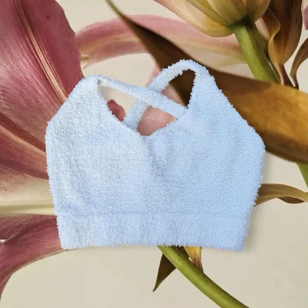 POL White Fuzzy Knit Cropped Sweater Tank - Image 5
