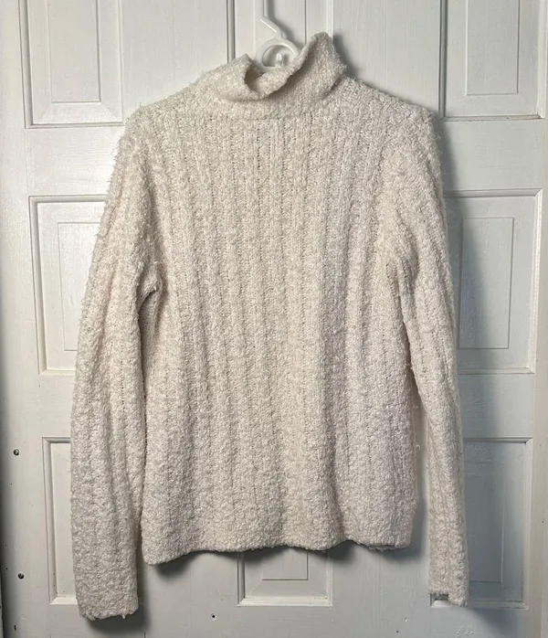 Columbia White Knit Womens Sweater Size Medium High neck Tank Built - Image 2