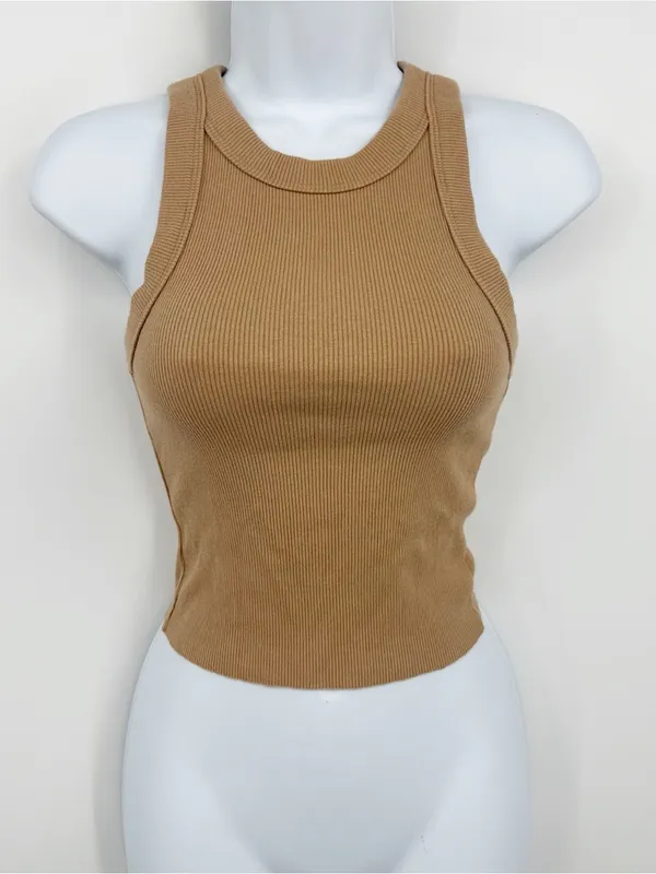 Aerie Tan Cropped Tank Top Size XS Boho Basics Comfy - Image 7