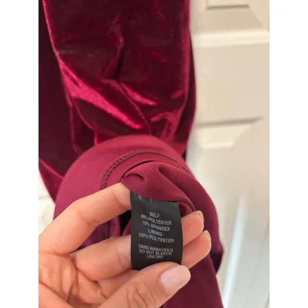 Burgundy Velvet Strappy Midi Dress - Image 7