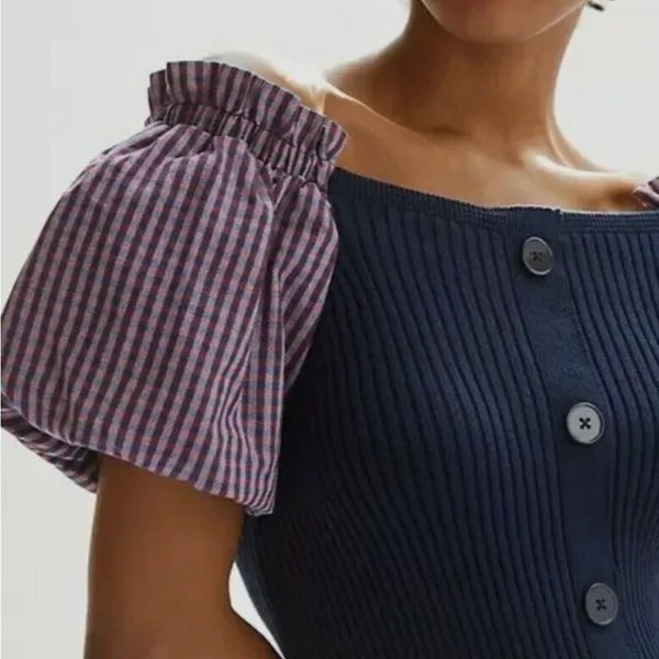Maeve Striped Off-Shoulder Knit Dress - Image 4