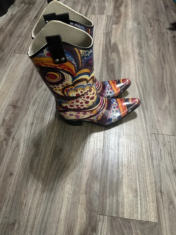 Nomad Colorful Western Rain Boots ,Bold Print . - Image 6