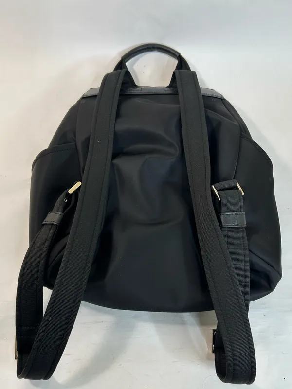 Kate Spade New York Carly Flap Drawstring Backpack in Black Technical Nylon - Image 7