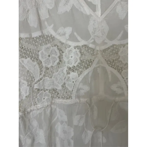Anthropologie WHITE lace dress Size XS crochet beach coastal fairy - Image 7
