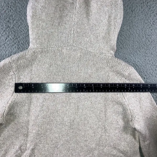 Hollister Baja Hoodie‎ Women S Oatmeal Beige Knit Lace Up Coastal Boho Pullover - Image 9