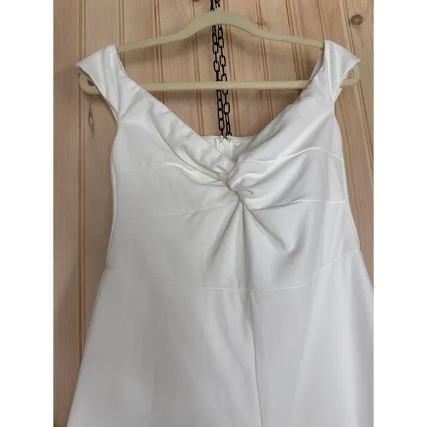 NWT Lulus Stunning Existence White Off-the-Shoulder Knot-Front Jumpsuit Size L - Image 7