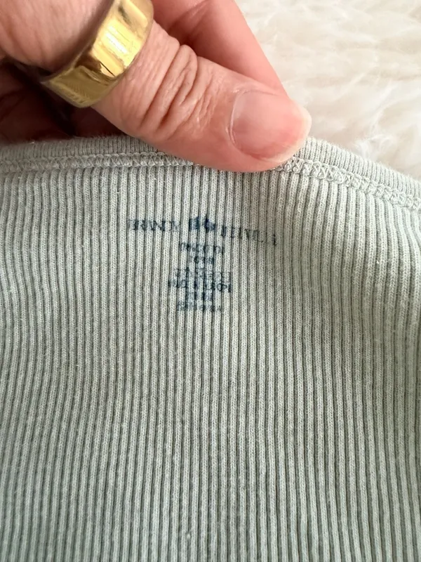 Brandy Melville Sage Green Ribbed Zelly Button-Down Top One Size - Image 2