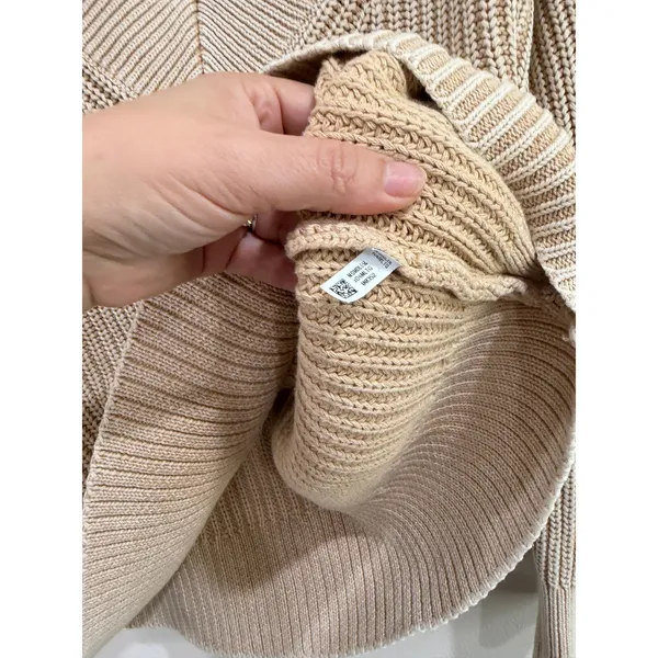 Aerie Womens Tan Marled Shaker Knit V-Neck Sweater Size M Long Sleeve Pullover - Image 4