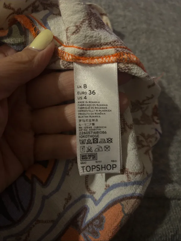 Topshop Orange Pineapple‎ Floral Paisley Cami Mini Dress - Size 4 - Image 8