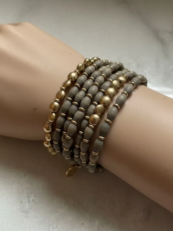 Plunder sage earthy multi stretch beaded bracelet fashion jewelry set new 8 pc - Image 9