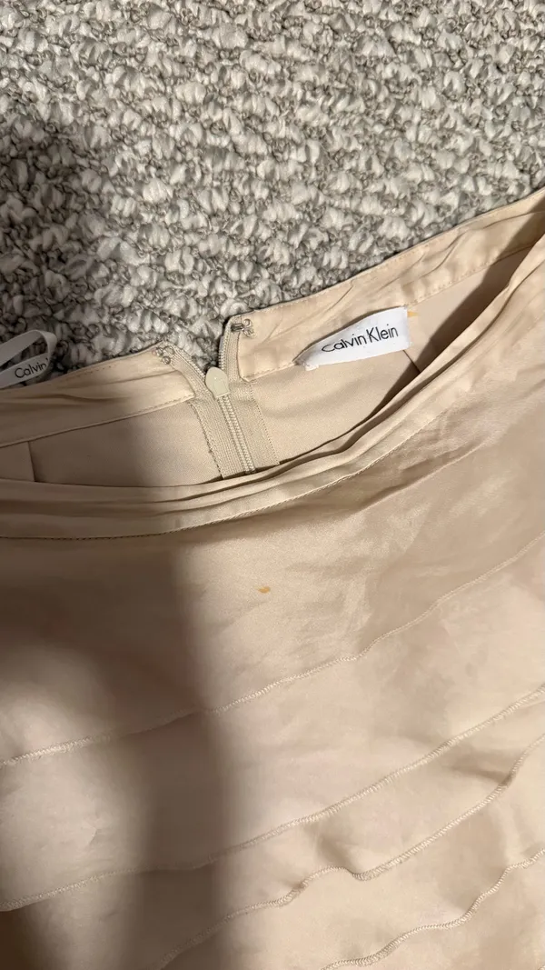 Tiered Satin Mini Skirt in Beige/gold Calvin Klein 4 - Image 2