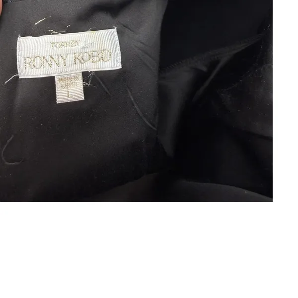 Torn by‎ Ronny Kobo Gemma Vegan Faux Leather Cut Out Mini Dress Black Size Large - Image 11