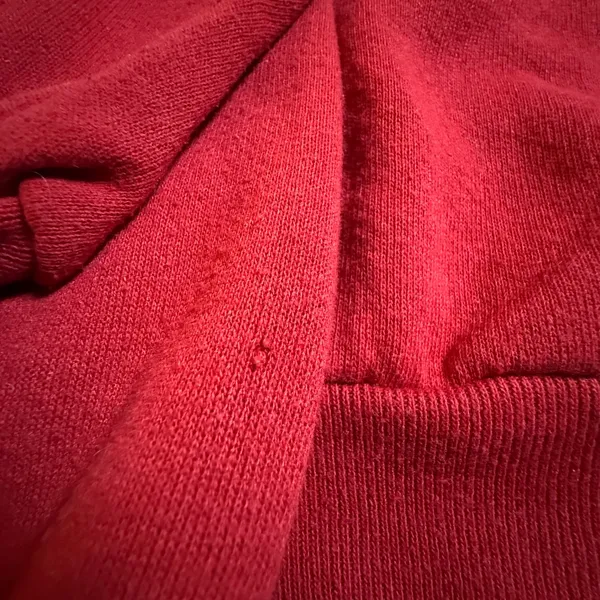 Vtg 90s Jerzees Sweatshirt L Red Patchwork Quilt Hearts Grandmacore USA Made - Image 10