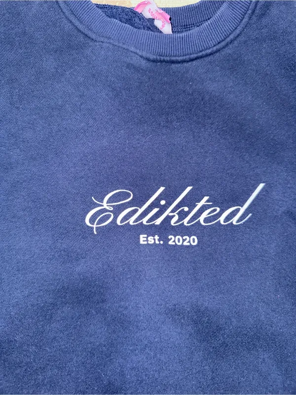 Edikted Navy Blue Crewneck‎ Sweatshirt size s - Image 2