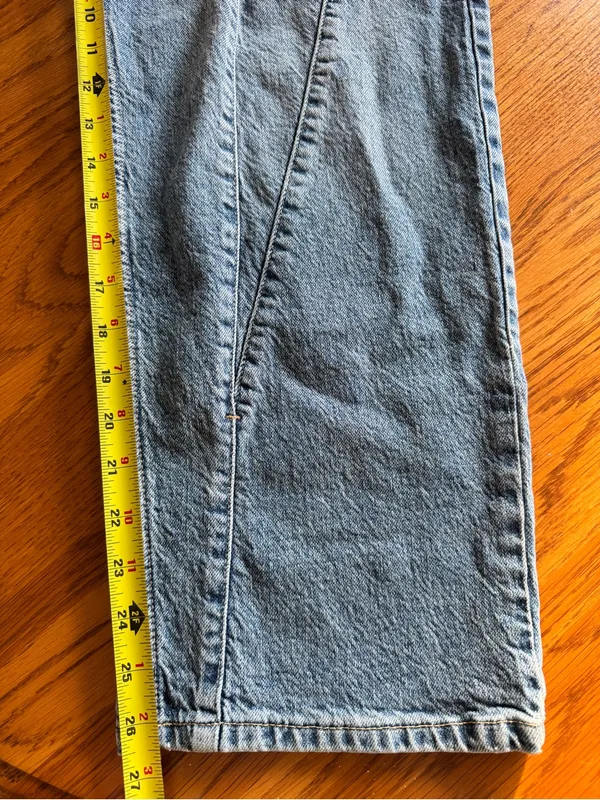 We The Free Jeans Womens Large Blue Denim High Rise Stretch Elastic Waist Mom - Image 9