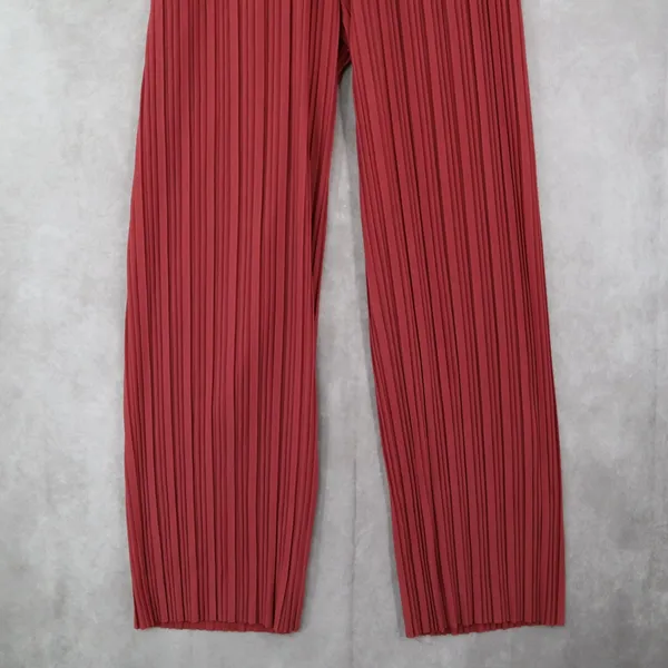Pink Stripe Belted Wide Leg‎ Boho Pull On Straight Leg Trousers Pant S Small - Image 5