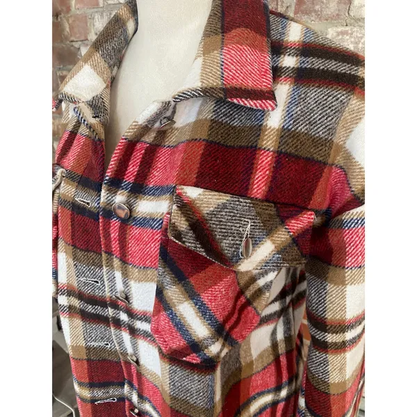 Dokotoo Button Down Shacket Boyfriend Long Sleeve Oversized Plaid Size M - Image 7
