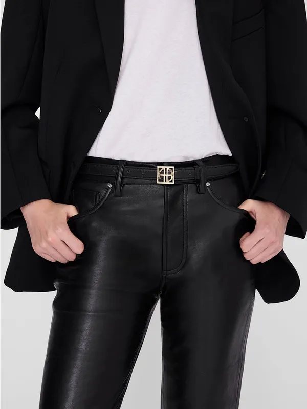 Anine Bing Monogram Leather Belt in Black NWT - Image 2