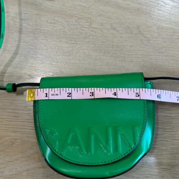Ganni Banner Nano convertible Saddle Bag green - Image 7