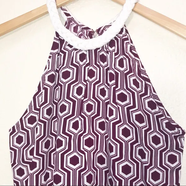 NEW Escapada Rope Halter Top Preppy Resortwear Vacation Nautical Geo Print - Image 3