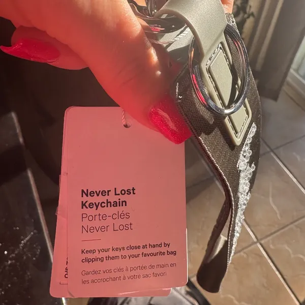 Blinged OUT Custom Made Lululemon Never Lost Keychain SOLD OUT Color Grey Sage - Image 7