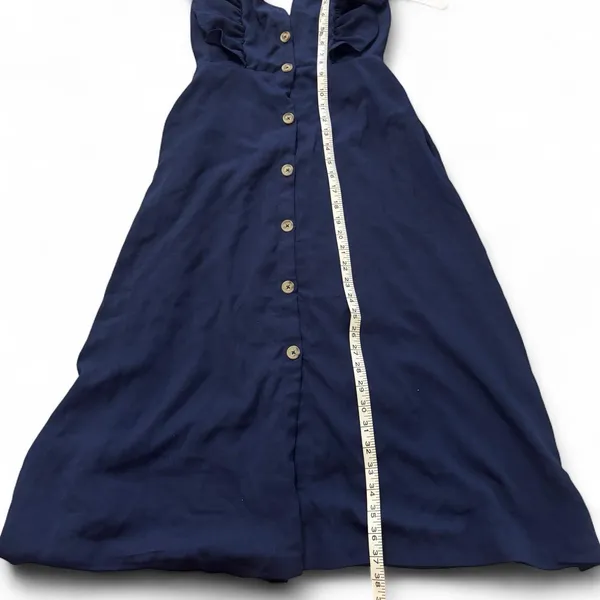 Story on button ruffles long dress Blue Size M - Image 4