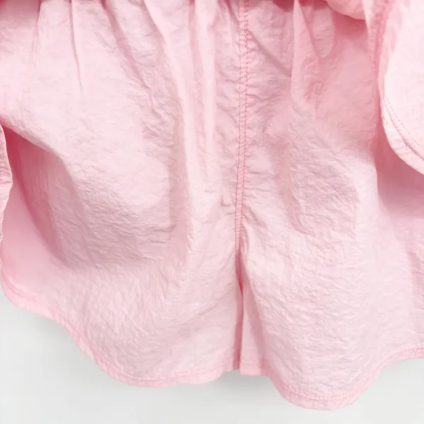Peach Love California Womens Pink Smocked Ruffle Sporty‎ Active Romper Size M - Image 5