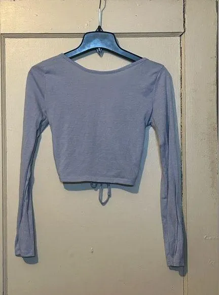 Forever 21 Long Sleeve Open Tie Back | Size: M | Purple/Blue - Image 2