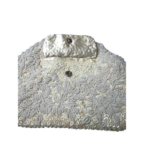 Vintage 1960s bag purse beaded sequined clutch La Regale Fairy Wedding Victorian - Image 3
