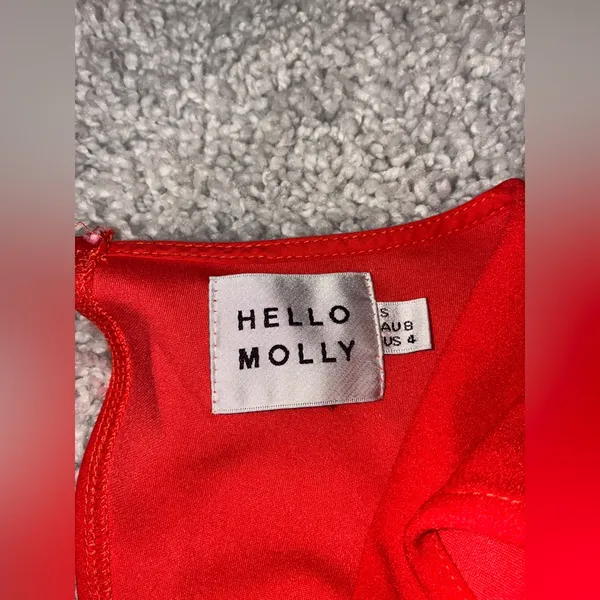 Hello Molly Orange Ruffle Mini Dress Womens Size Small - Image 2