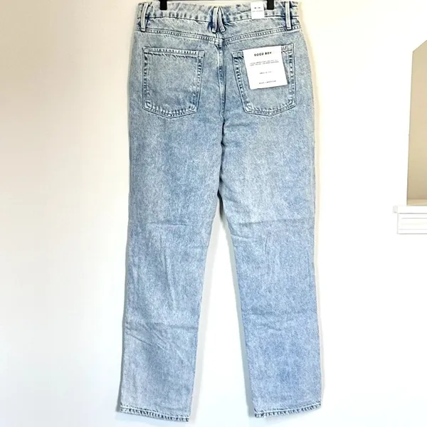 NWT Good American Good Boy Light Wash Blue Jeans - Size 12 / 31 - Image 8