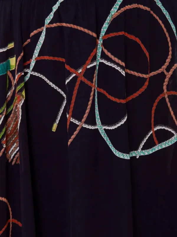 Hot & Delicious Navy Multicolor ‘Show me the Ropes’ Print Dress Sz S/M - Image 8